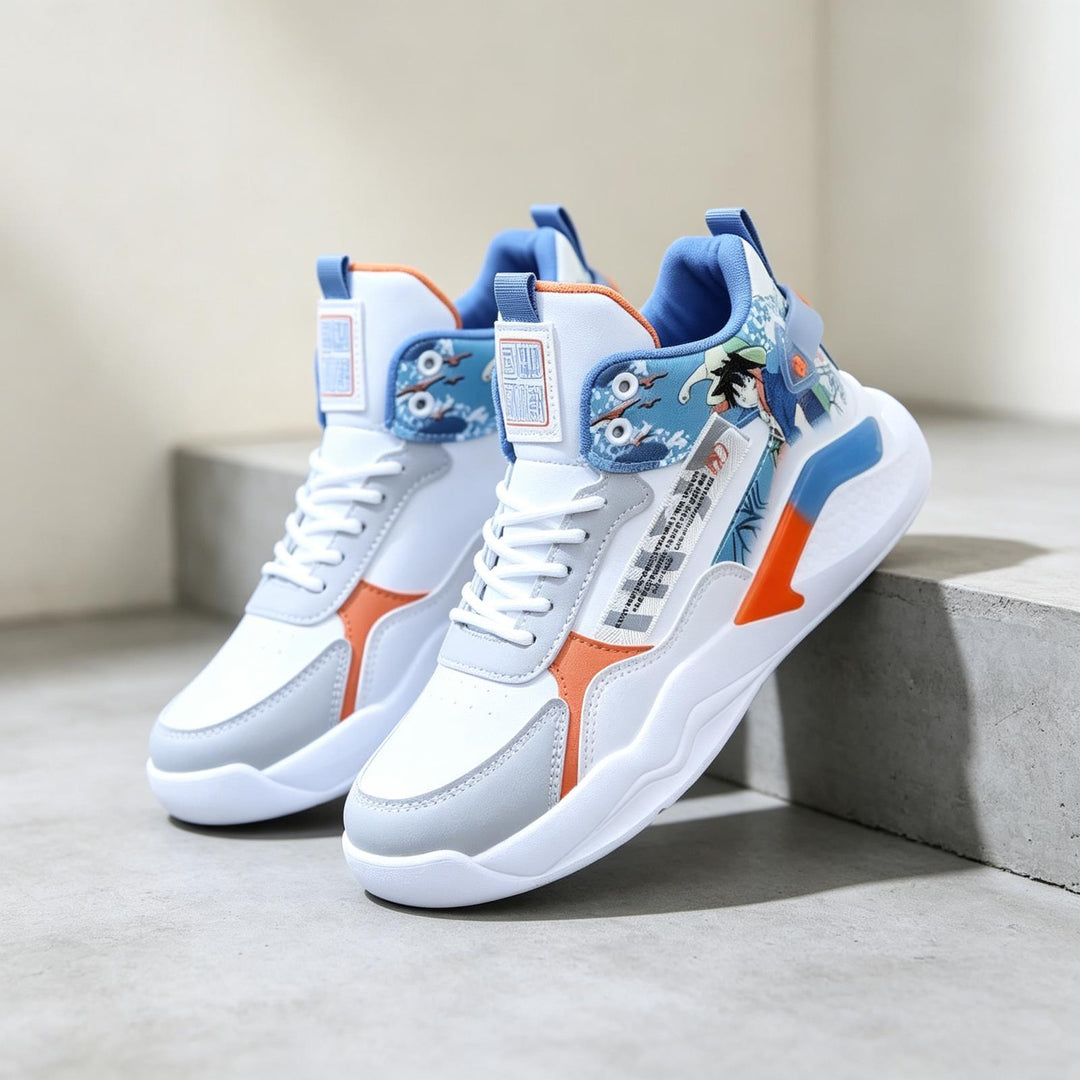 Herren Sportliche High-Top Sneakers mit detailliertem Grafikdesign Drune