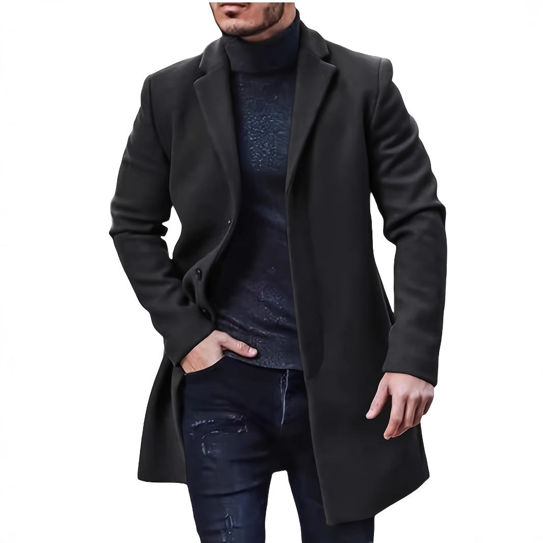 Herren eleganter Wollmantel mit schmalem Schnitt Drune