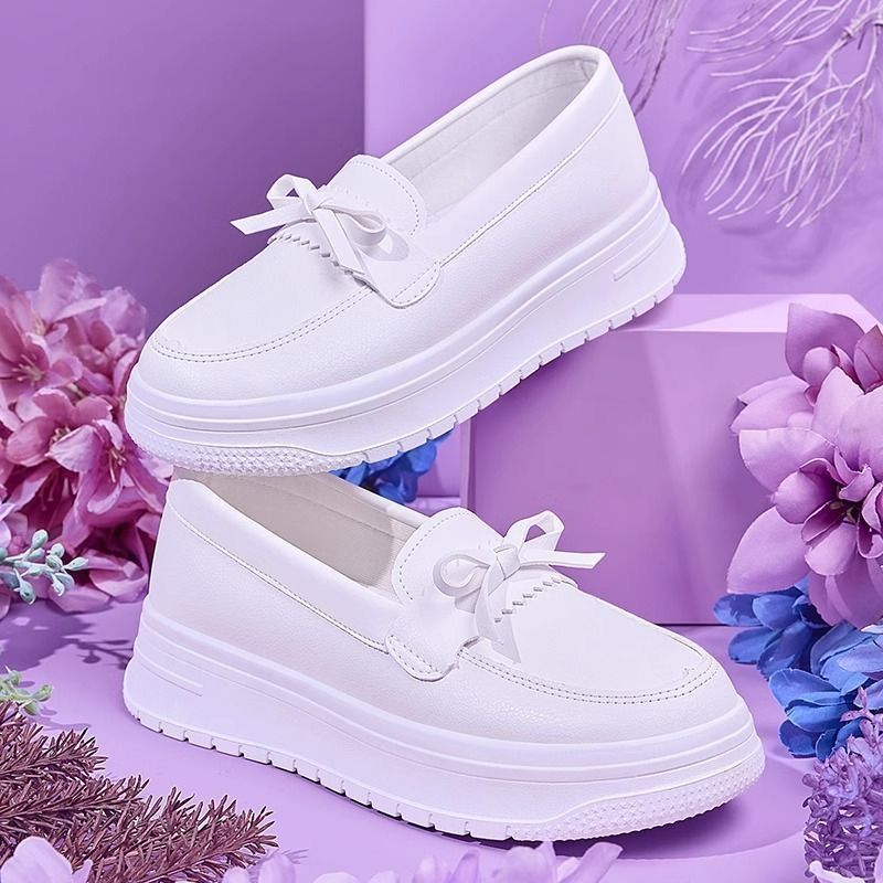 Damen Komfortable Slip-On Sneakers mit eleganter Schleife Drune