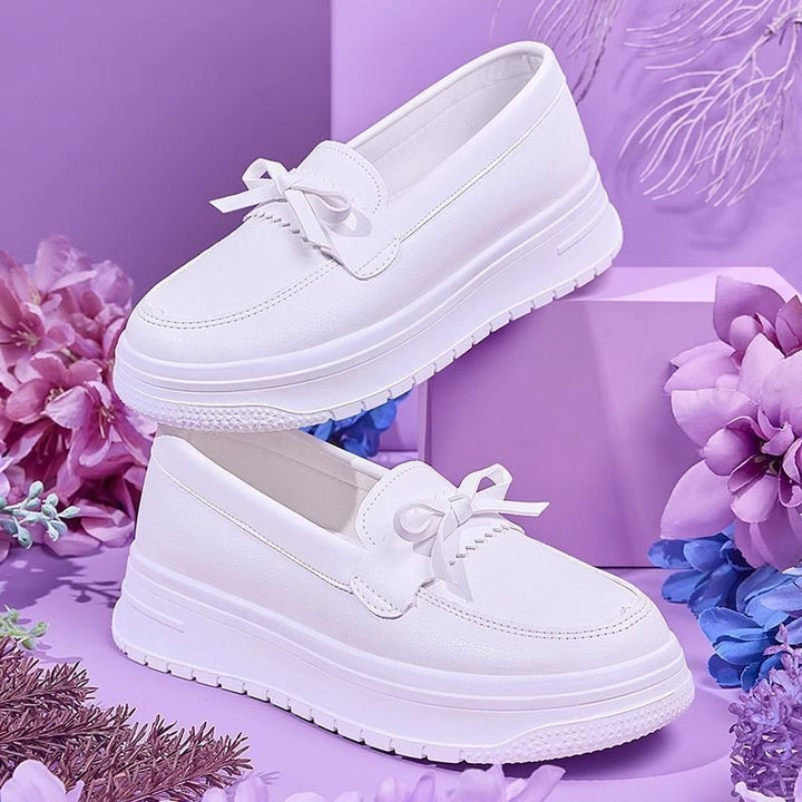 Damen Komfortable Slip-On Sneakers mit eleganter Schleife Drune