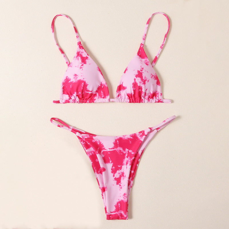 Damen Triangel-Bikini mit Raffung und verstellbaren Trägern Drune