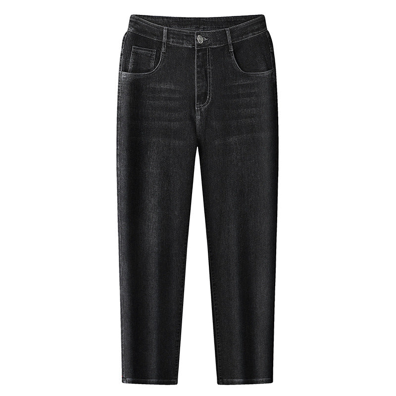 Damen High‑Waist Cropped Slim‑Tapered Jeans mit Stretch und Five‑Pocket‑Design Drune