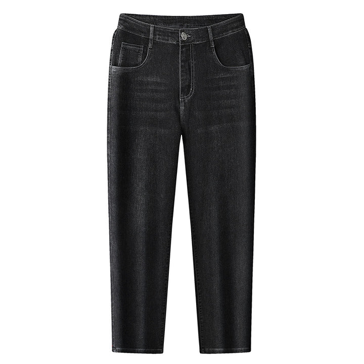 Damen High‑Waist Cropped Slim‑Tapered Jeans mit Stretch und Five‑Pocket‑Design Drune