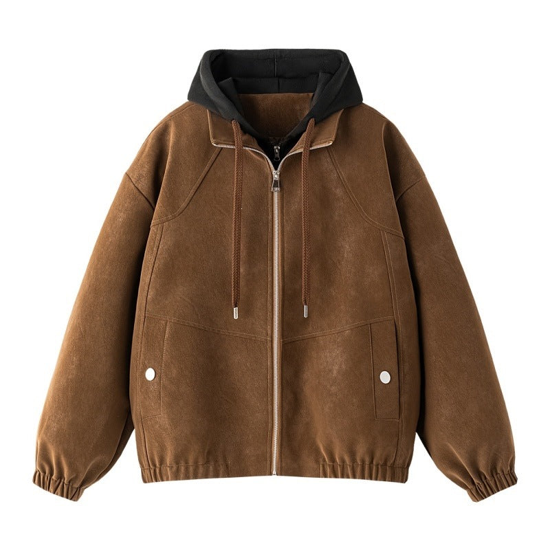 Herren Lagenlook Bomberjacke mit integrierter Kapuze, elastischem Saum & Druckknopf‑Taschen Drune