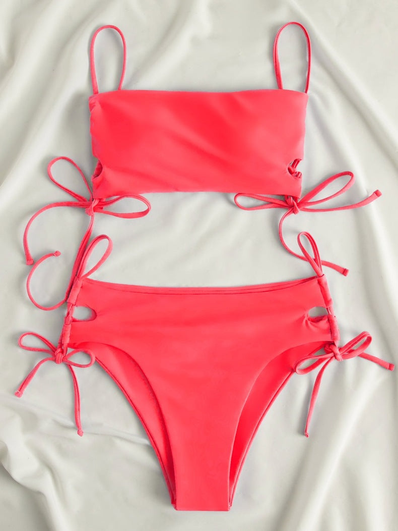 Damen Crop-Top Bikini mit verstellbaren Schnüren Drune