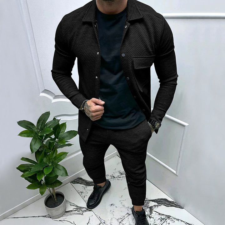 Herren modisches Freizeitanzug mit strukturiertem Design Drune