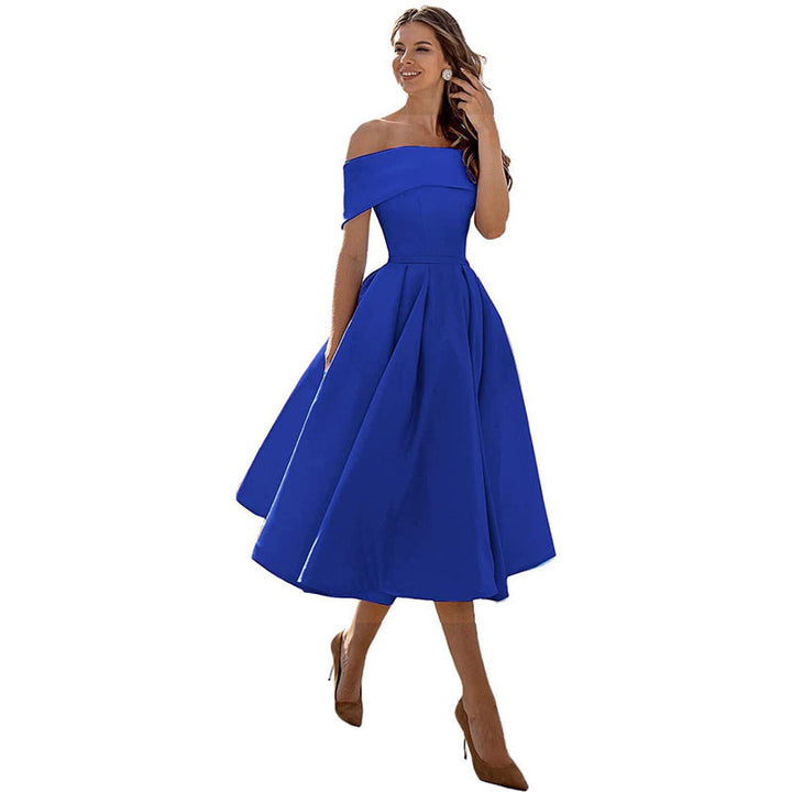 Drune | Vielseitiges Trägerloses Satin-Kleid Für Partys