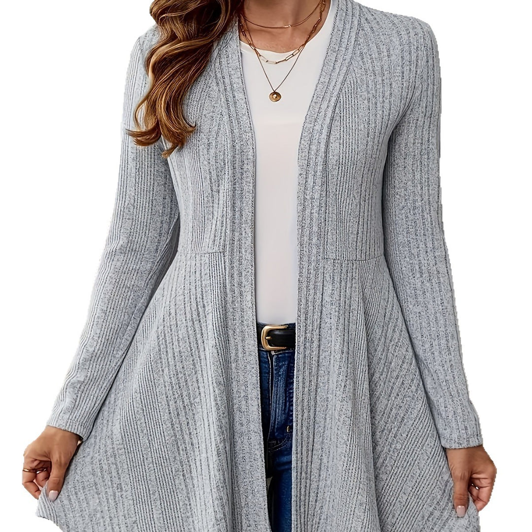 Damen Lange Strickjacke mit schwingendem Saum Drune