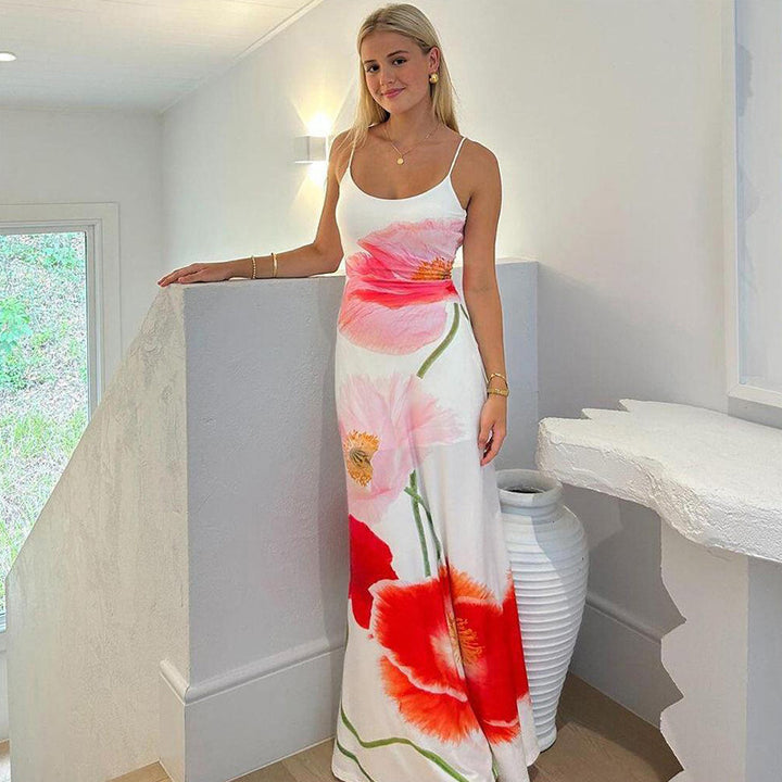 Damen Maxikleid mit floralem Muster Drune