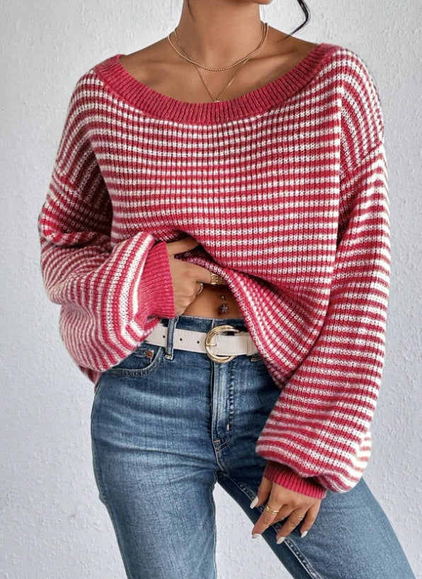 Damen oversize gestrickter Pullover Drune