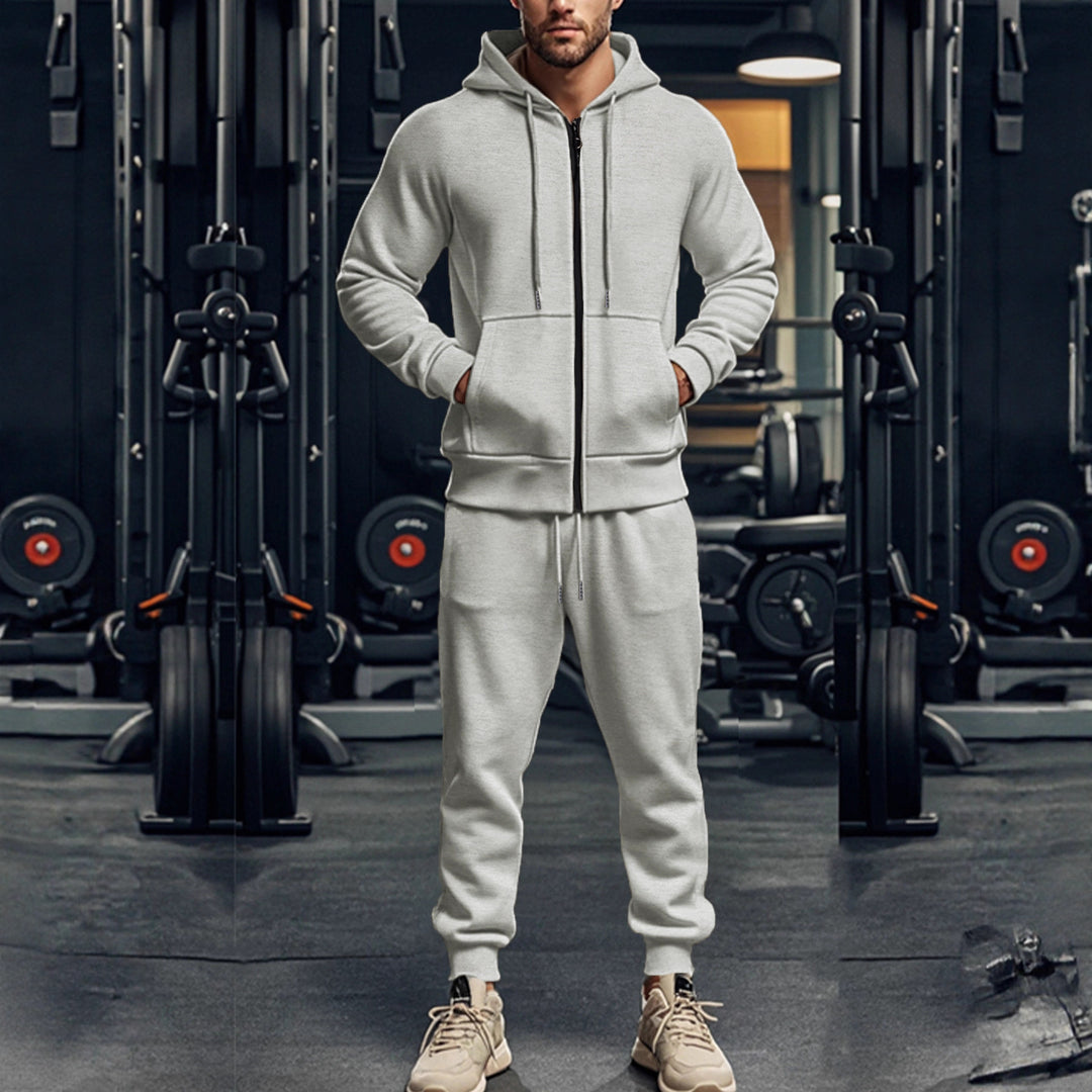 Herren Komplettes Sweatset mit Reißverschluss-Hoodie und tapered Jogginghose Drune