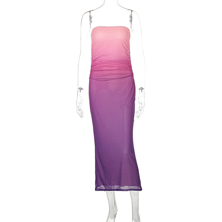 Damen figurbetontes Abendkleid mit schulterfreiem Design und eleganter Raffung Drune