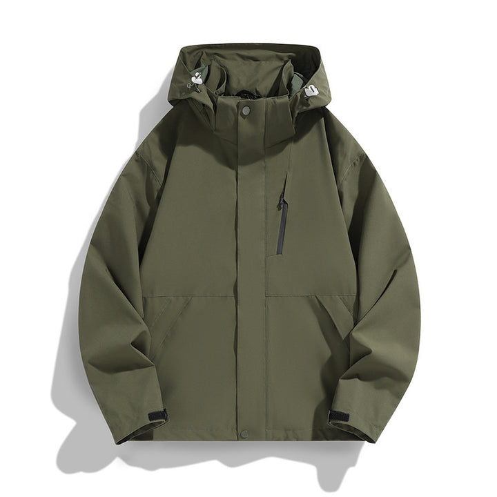 Damen Oversize Softshell-Kapuzenjacke mit Drop-Shoulder, verdeckten Reißverschlüssen und Kordelzug Drune