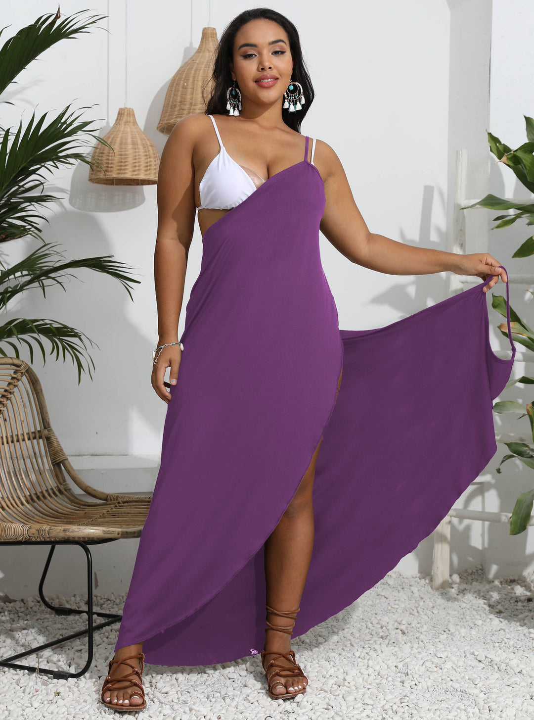 Damen Maxi-Kleid mit angesagtem Wickeldesign Drune