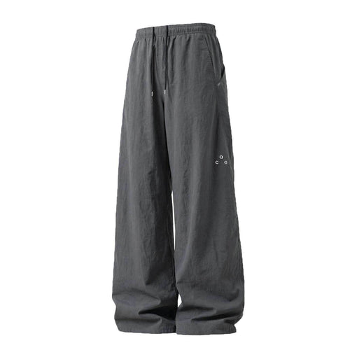 Unisex Weite Leinenmix-Freizeit-Hose mit elastischem Bund und Tunnelzug Drune