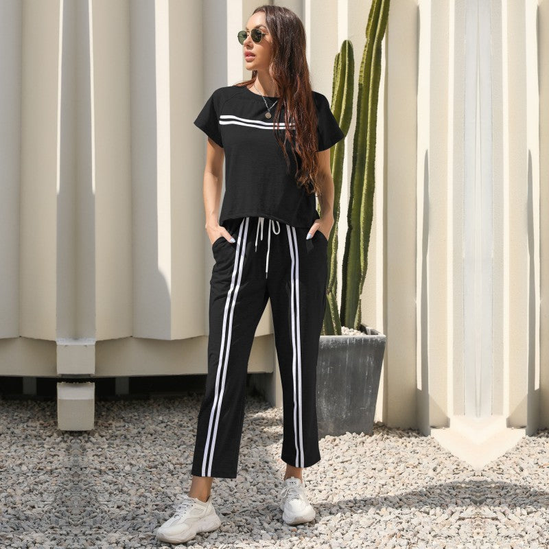 Damen Freizeitanzug mit bequemen Taschen und elastischem Bund Drune