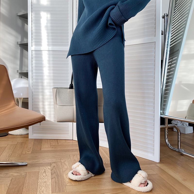 Damen Elegantes Rippstrick-Outfit Drune