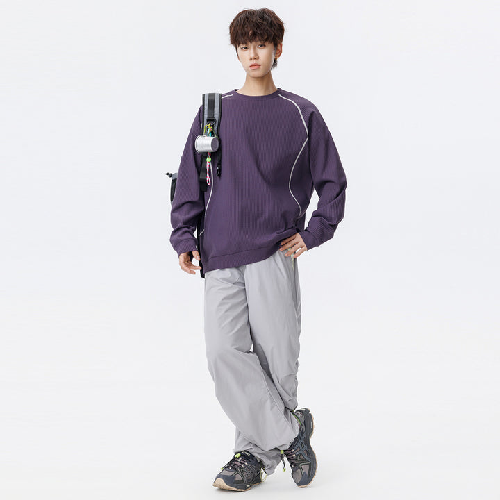 Herren Waffelstruktur-Oversized-Sweatshirt mit Raglanärmeln und Relaxed-Fit Drune