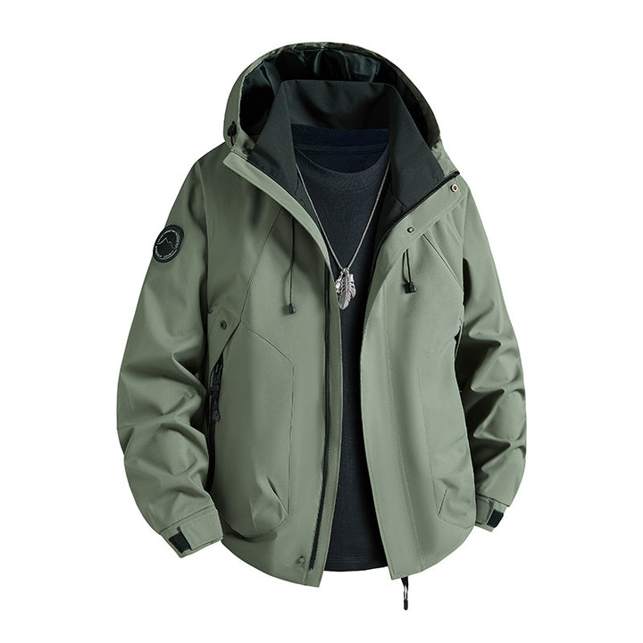 Herren wasserdichte Softshelljacke mit Kapuze und Fleece-Innenfutter Drune