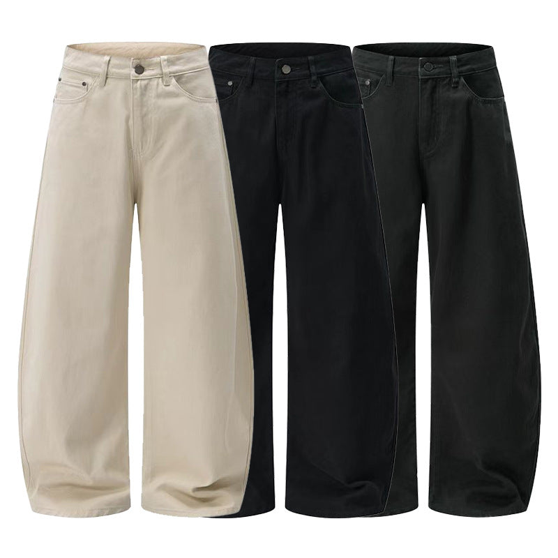 Herren Ultraweite Baumwoll-Twill-Palazzohose mit fließender Oversize-Silhouette Drune