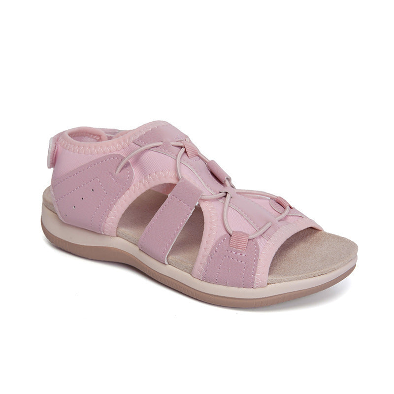 Damen Sportive Komfort-Sandalette mit gepolstertem Fußbett und Klett-Fersenriemen Drune