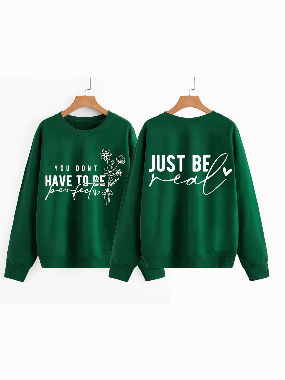 Damen lässiger Pullover mit inspirierenden Botschaften Drune