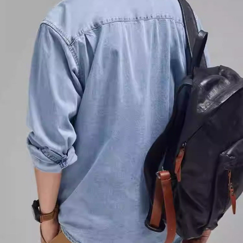 Herren Denim-Hemdjacke mit praktischen Brusttaschen Drune