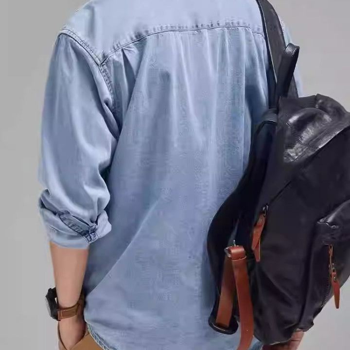 Herren Denim-Hemdjacke mit praktischen Brusttaschen Drune