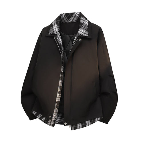 Herren Modische Übergangsjacke mit Karomuster Drune