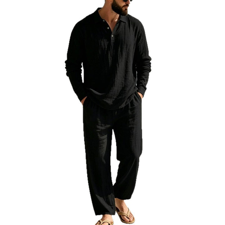 Herren Lässiger Leinen Pyjama Drune