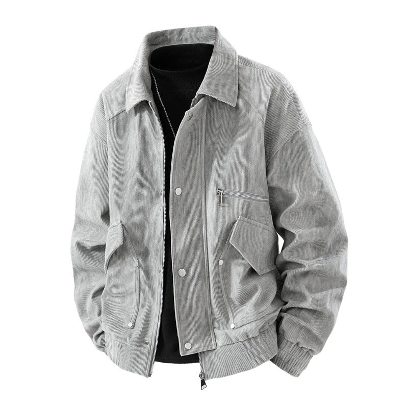 Herren Cord-Blouson mit Reißverschluss, Brustreißverschluss, Klapp- und Reißverschlusstaschen sowie elastischen Bündchen Drune
