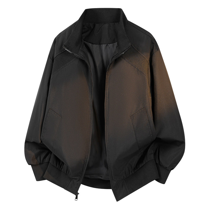 Damen Minimalistische leichte Nylon-Bomberjacke mit Rippkragen, Raglanärmeln & elastischem Saum Drune