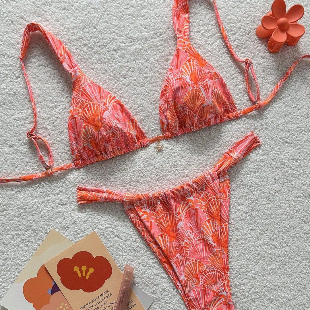 Damen Bikinitop und Hochschnitt-Bikiniunterteil Drune
