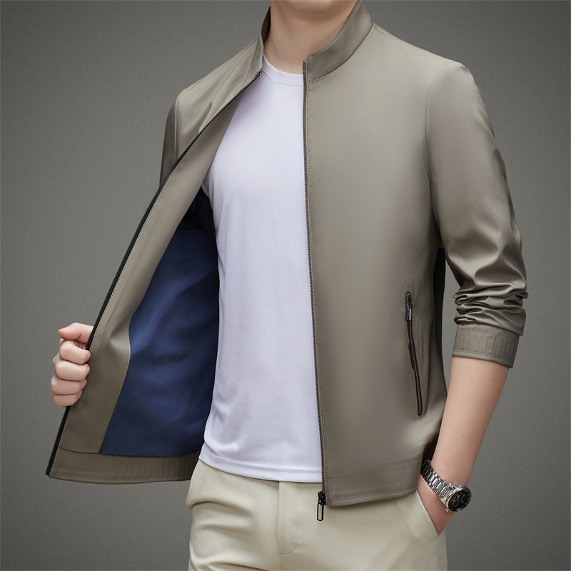 Herren leichte Übergangsjacke mit modernem Stehkragen und praktischen Reißverschlusstaschen Drune