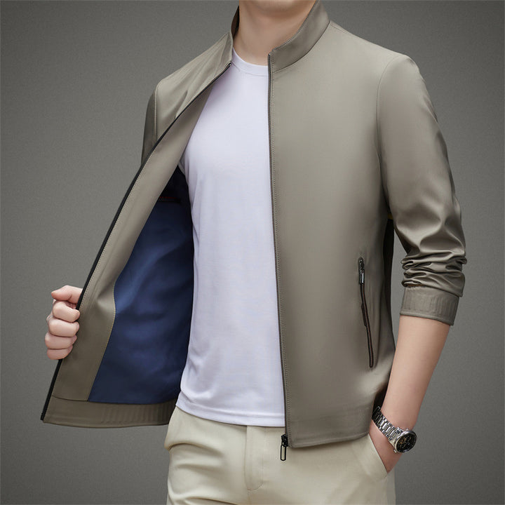 Herren leichte Übergangsjacke mit modernem Stehkragen und praktischen Reißverschlusstaschen Drune