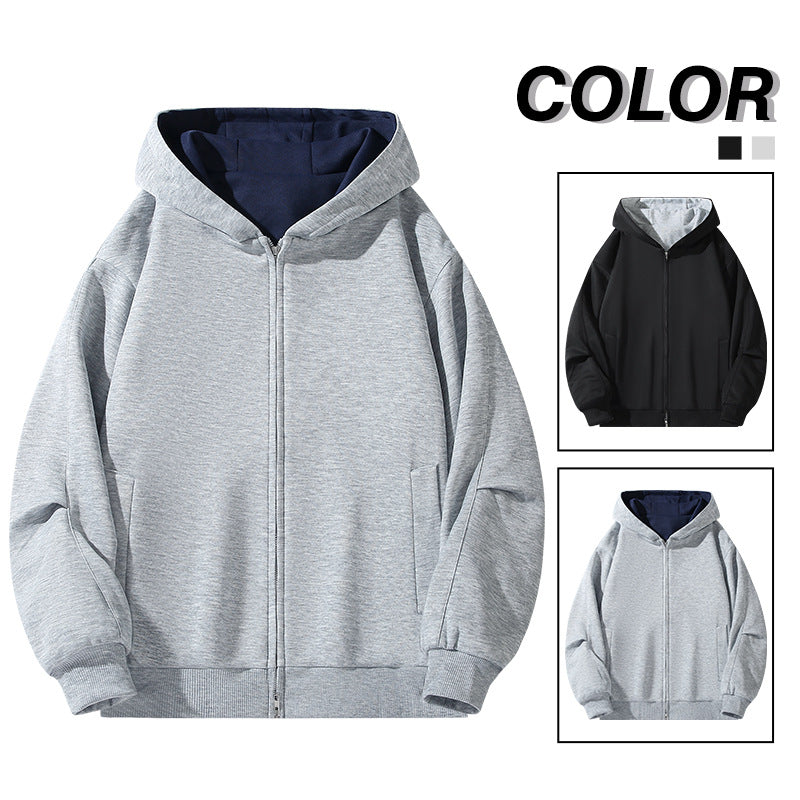 Herren Modische Kapuzenjacke mit hohem Kragen Drune