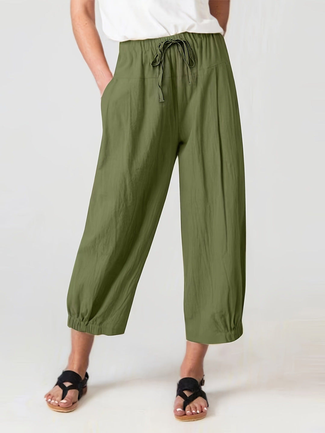 Damen Bequeme Sommerhose mit elastischem Bund Drune