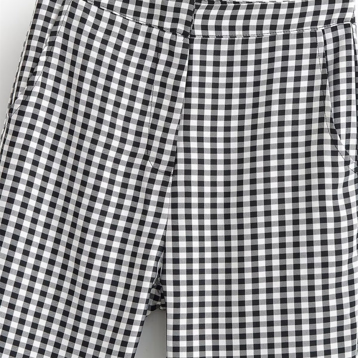 Damen karierten Hose mit lockerem Schnitt Drune