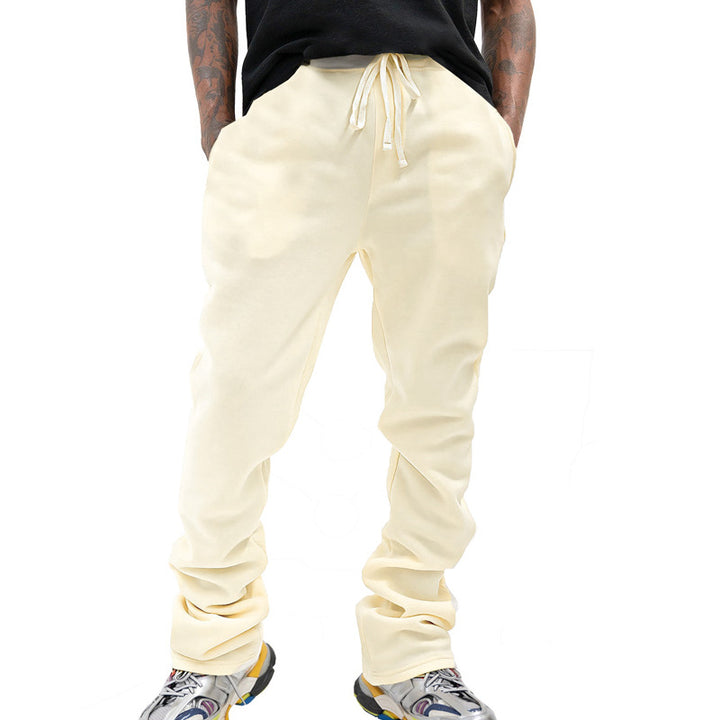 Herren Locker geschnittene Fleece-Jogginghose mit Tunnelzug, Seitentaschen & geradem Bein Drune