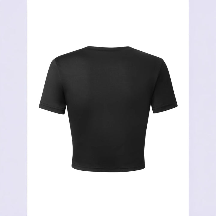 Damen Crop-T-Shirt mit fröhlichem Kirschmotiv Drune