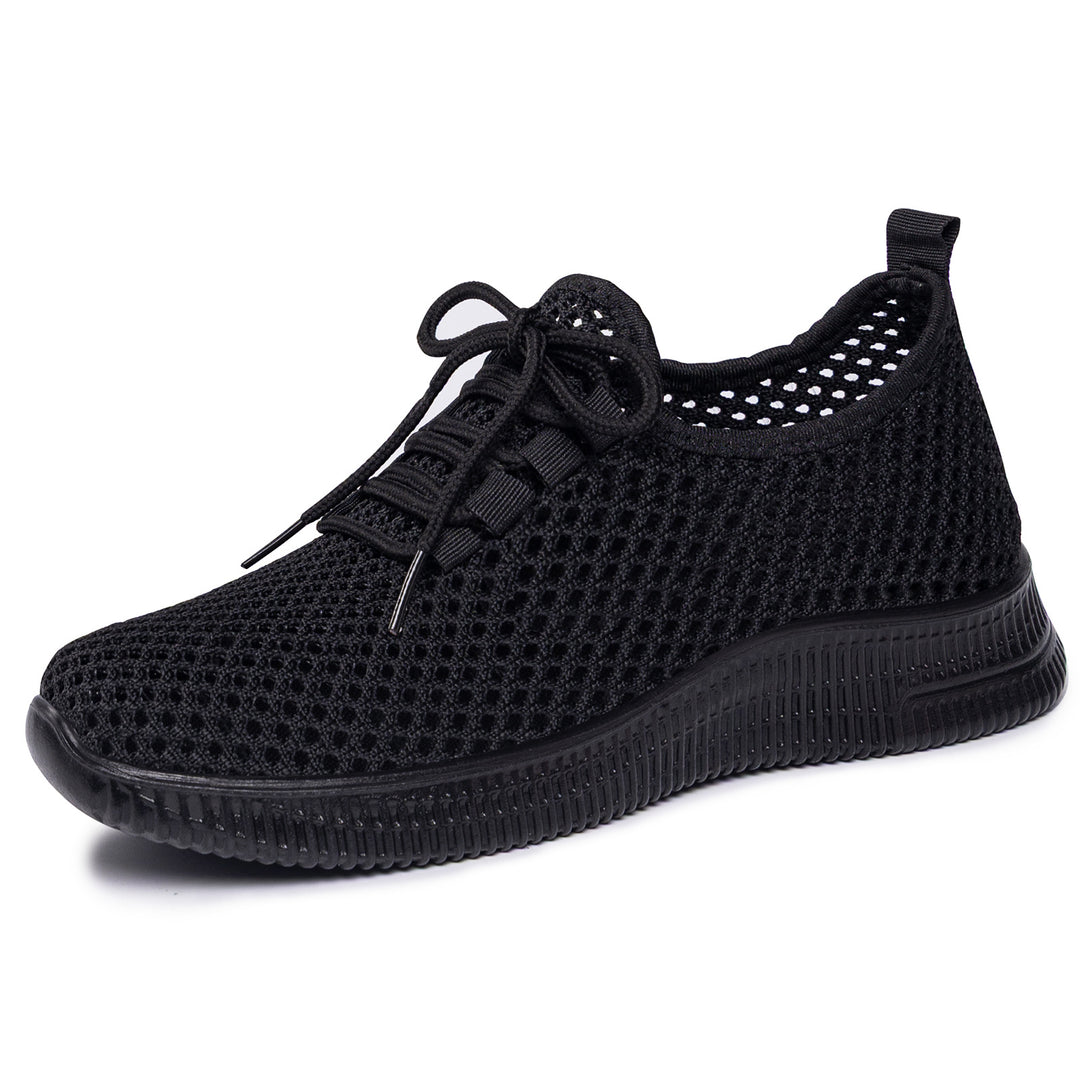 Damen nan atmungsaktiver Mesh-Slip-On Sneaker mit elastischer Schnürung und flexibler Profilsohle Drune