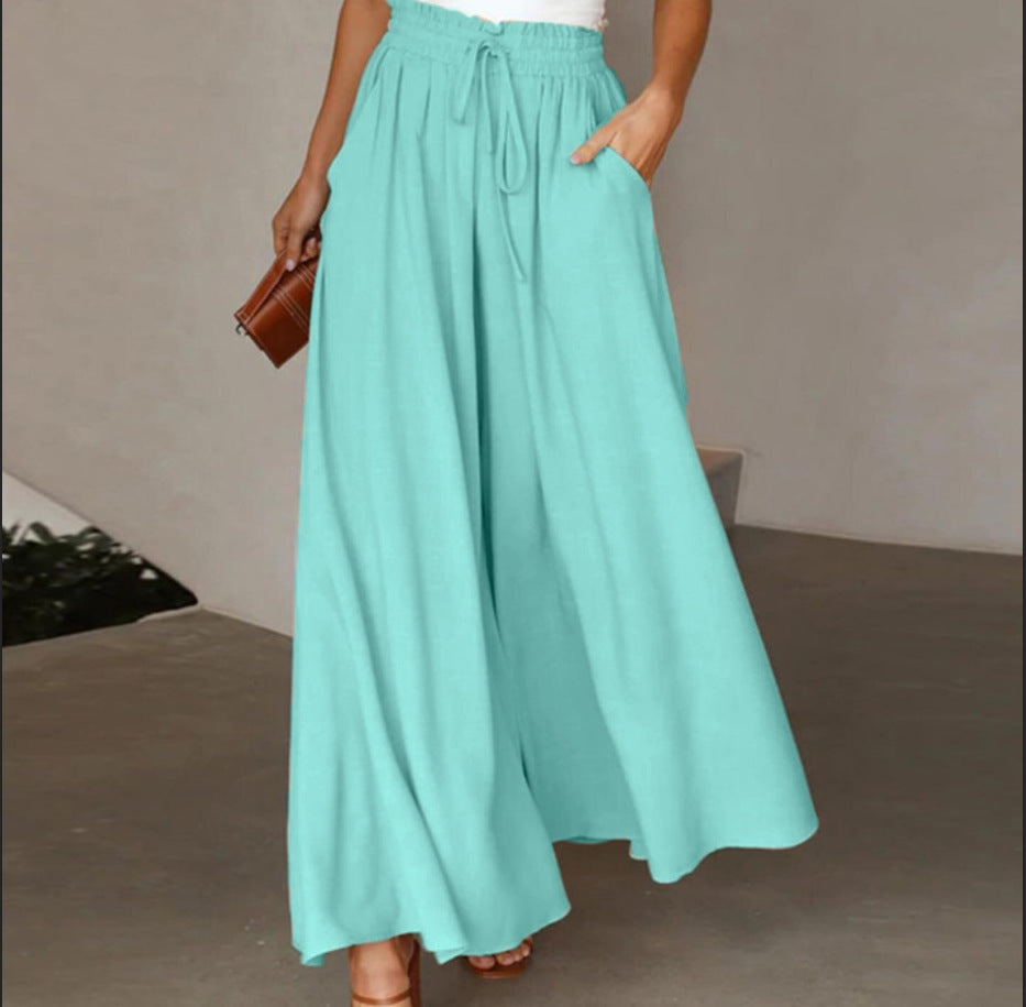 Damen Palazzo-Hose mit elastischem Bund und Taschen Drune