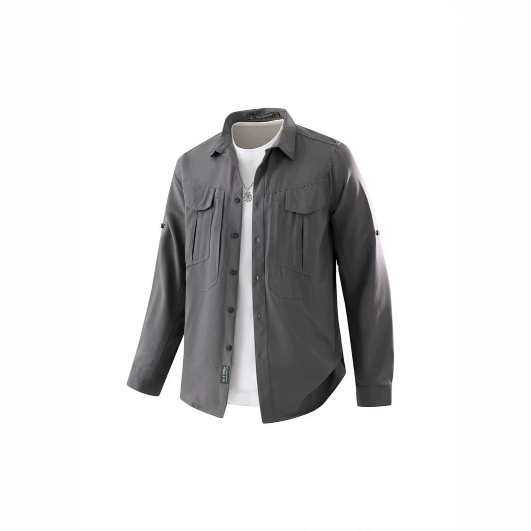 Herren Praktisches Outdoor-Hemd mit vielen Taschen Drune