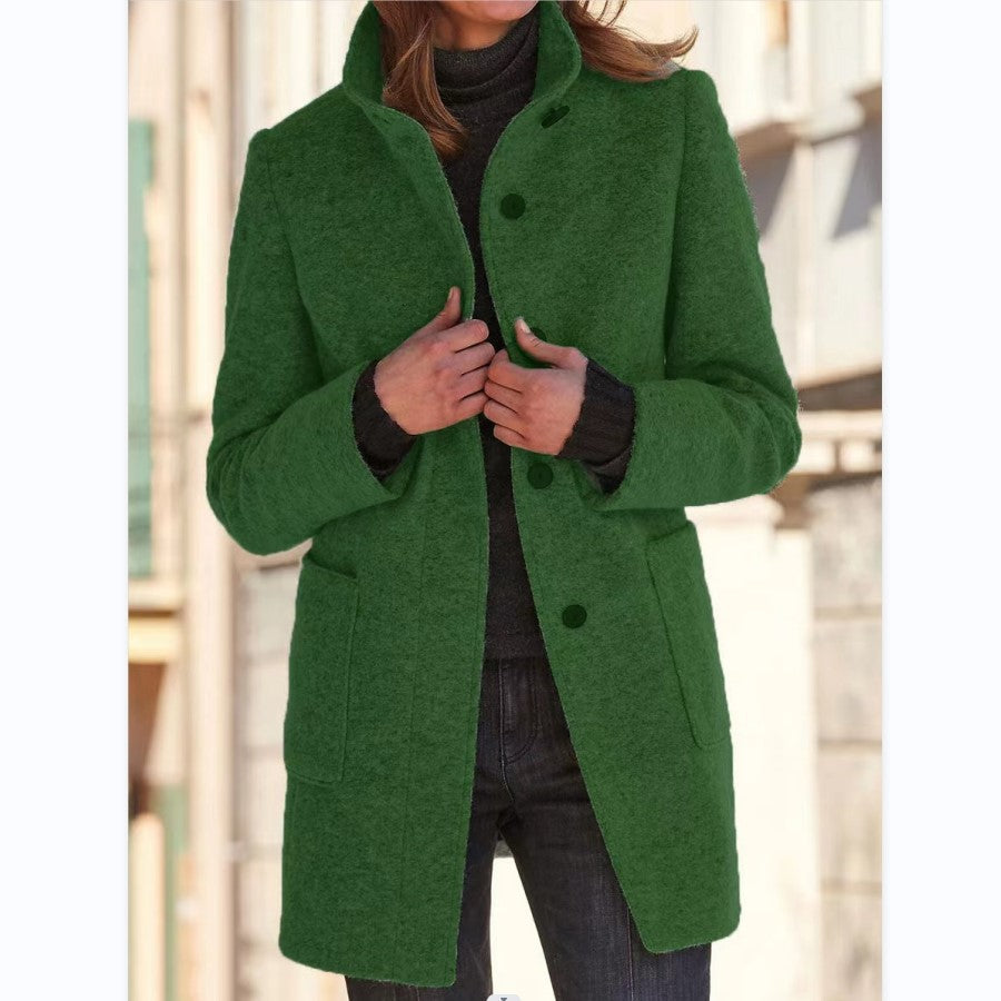 Damen hochwertige Wolljacke im klassischen Design mit großen Taschen Drune