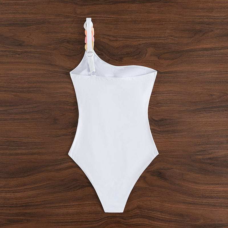 Damen Einseitiger Badeanzug mit eleganten Kettenakzenten Drune