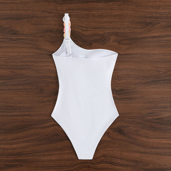Damen Einseitiger Badeanzug mit eleganten Kettenakzenten Drune
