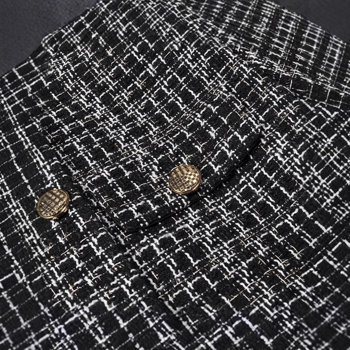 Damen Tweed-Jacke mit goldenen Knöpfen Drune