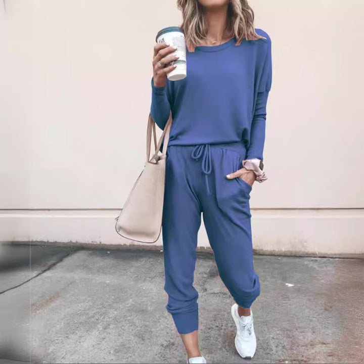 Damen lässiger Jumpsuit aus weichfließendem Material mit praktischen Taschen und Rippstrickdetails Drune