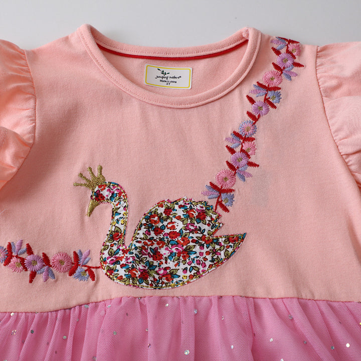 Mädchen Tüllkleid mit floralen Applikationen Drune