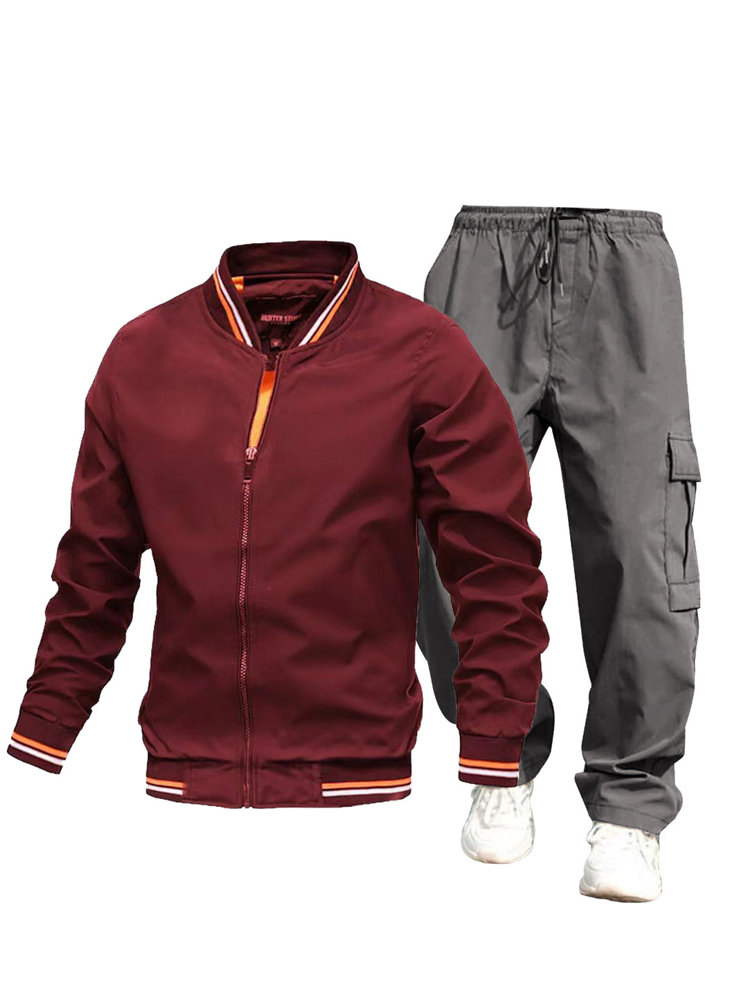 Herren Sportliche Jacke und Cargo-Hose Set Drune